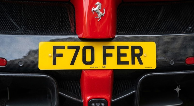 a Close up image of F70 FER personalised plate on a La Ferrari.jpeg
